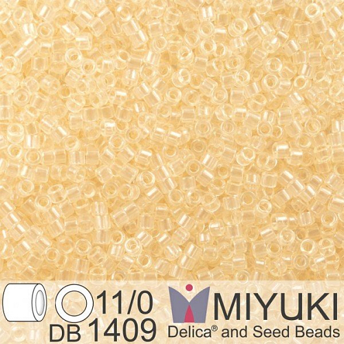 Korálky Miyuki Delica 11/0. Barva Tr Pale Beige  DB1409. Balení 5g.