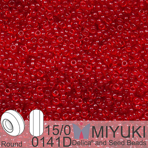 Korálky Miyuki Round 15/0. Barva 0141D Dk Ruby. Balení 5g.