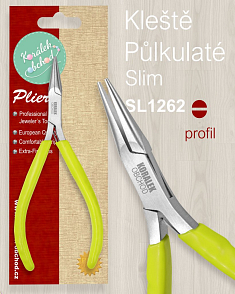 Kleště bižuterní PŮLKULATÉ Ozn. SL1262 Slim velikost kleští 135x55mm