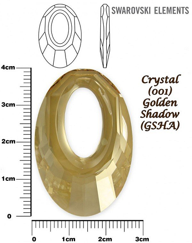 SWAROVSKI HELIOS Pendant barva CRYSTAL GOLDEN SHADOW velikost 40mm.