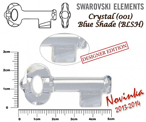 SWAROVSKI KEY to the Forest 6918 ( podpis YOKO ONO) barva Crystal BLUE SHADE velikost 50mm.