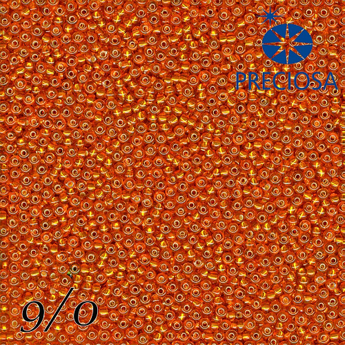 Korálky Preciosa Round 9/0. Barva 9269 Oranžová. Balení 25g