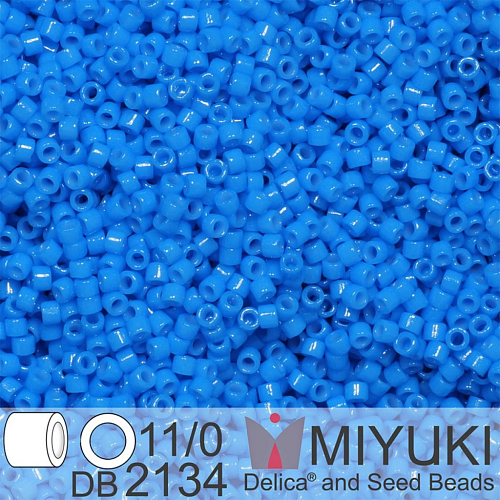 Korálky Miyuki Delica 11/0. Barva Duracoat Dyed Opaque Delphinium DB2134. Balení 5g