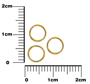 Kroužek spojovací pr.6mm Síla drátu 1mm. Barva zlatá. 