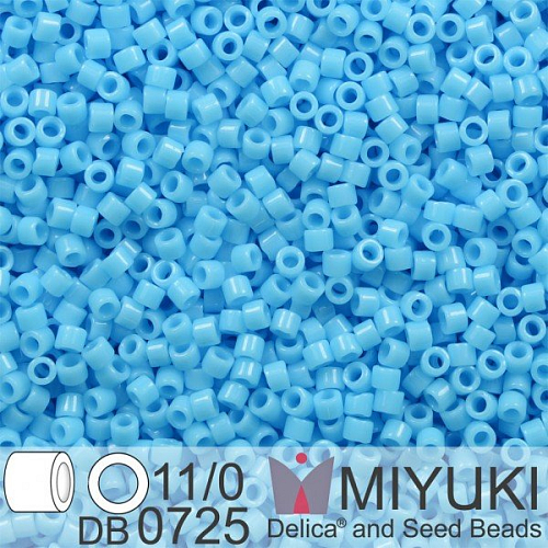 Korálky Miyuki Delica 11/0. Barva Op Turquoise Blue  DB0725. Balení 5g.