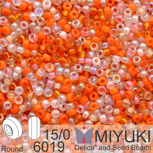 Korálky Miyuki Round 15/0. Barva Mix - Pink Grapefruit  6019. Balení 5g.