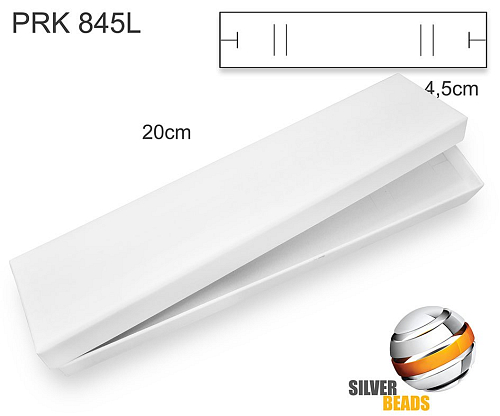 Krabička na šperky. Materiál papír . Ozn. PRK 845L. Velikost 20x4,5cm. Barva BÍLÁ .