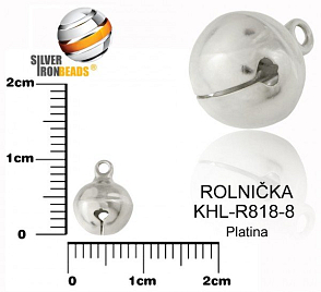 ROLNIČKA ozn. KHL-R818-8. Velikost pr.8mm. Barva platina.