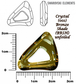 SWAROVSKI ELEMENTS Organic Cosmic Triangle 4736 barva CRYSTAL (001) BRONZE SHADE (BRSH) velikost 20mm.