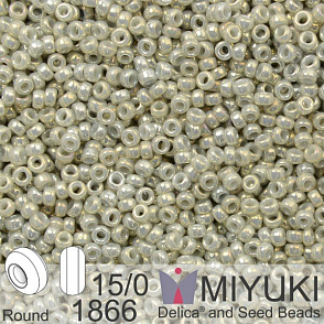 Korálky Miyuki Round 15/0. Barva 1866 Op Gray Luster. Balení 5g.