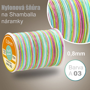 Nylonová šňůra na Shamballa náramky Gradient MIX 03 průměr nitě 0,8mm 10m v balení