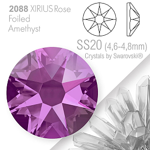 SWAROVSKI  XIRIUS Rose 2088 Foiled. Barva Amethyst velikost SS20 (4,6-4,8mm). Balení 15Ks.