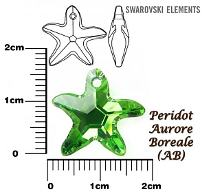 SWAROVSKI Starfish Pendant barva PERIDOT AURORE BOREALE velikost 16mm.