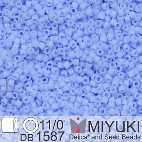 Korálky Miyuki Delica 11/0. Barva Matte Opaque Agate Blue DB1587. Balení 5g.