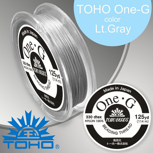 TOHO One-G nylonová nit. Barva Lt. Gray č.114. Balení 114m.