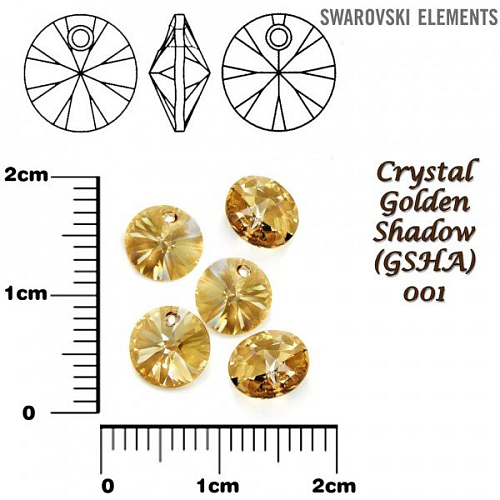 SWAROVSKI XILION Pendant barva CRYSTAL GOLDEN SHADOW velikost 6mm Balení 10Ks.