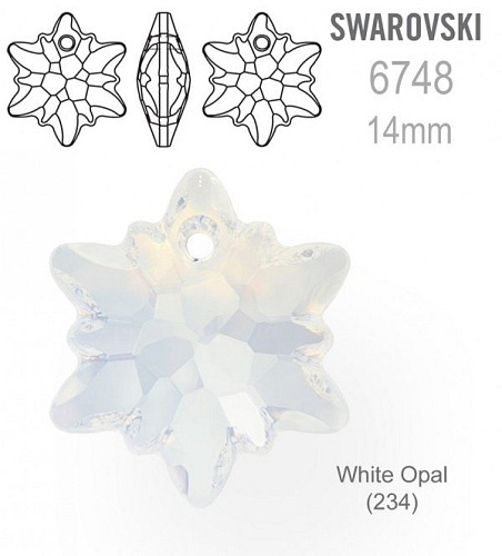 Swarovski 6748 Edelweis Pendant velikost 14mm. Barva White Opal 