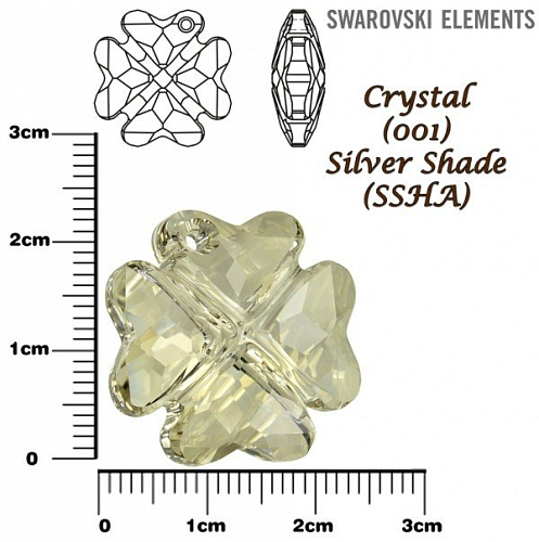 SWAROVSKI 6764 CLOVER Pendant barva CRYSTAL SILVER SHADE velikost 23mm.