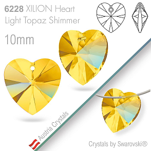 Swarovski XILION Heart 6228. Barva Light Topaz Shimmer. Velikost 10mm