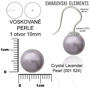 SWAROVSKI 5818 Voskované Perle 1otvor barva CRYSTAL LAVENDER PEARL velikost 10mm. 