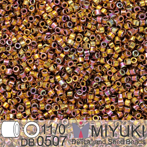 Korálky Miyuki Delica 11/0. Barva 24kt Pink Gold Iris DB0507. Balení 3g