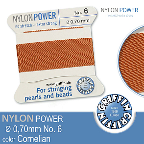 NYLON Power velmi pevná nit GRIFFIN síla nitě 0,70mm Barva Cornelian