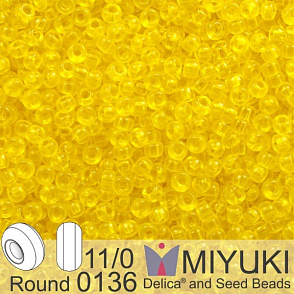 Korálky Miyuki Round 11/0. Barva 0136 Tr Yellow . Balení 5g. 