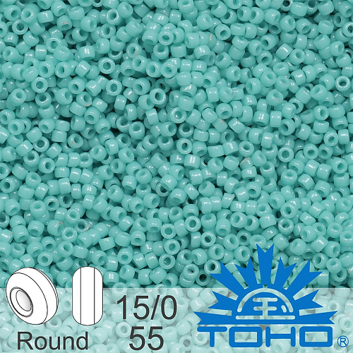 Korálky TOHO tvar ROUND (kulaté). Velikost 15/0. Barva č.55 Opaque Turquoise. Balení 5g.