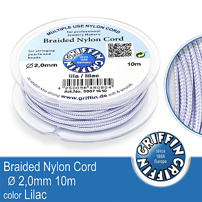 Braided NYLON (splétaná nit na náramky) GRIFFIN síla nitě 2mm cívka 10m. Barva Lilac