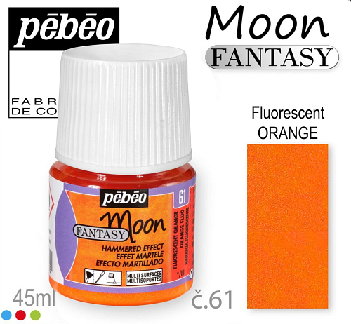 Barva na Šperky MOON Fantasy Pébéo . barva č. 61 FLUORESCENT ORANGE. Balení 45ml. 