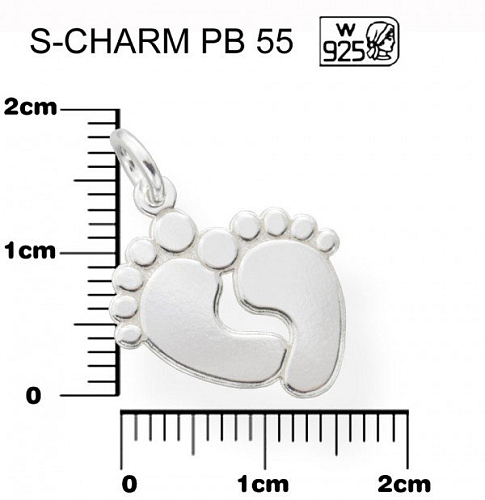 Přívěsek tvar Stopa ozn.PB 55. Materiál Ag925. Váha 0,81g