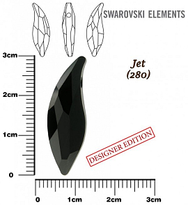 SWAROVSKI Lily Pendant 6904 barva JET velikost 30mm.