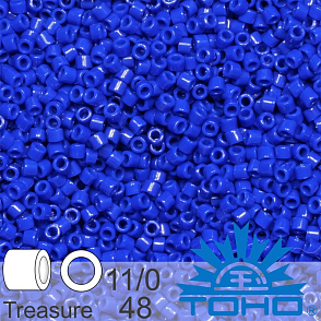 Korálky TOHO tvar TREASURE (válcové). Velikost 11/0. Barva č. 48-Opaque Navy Blue . Balení 5g.