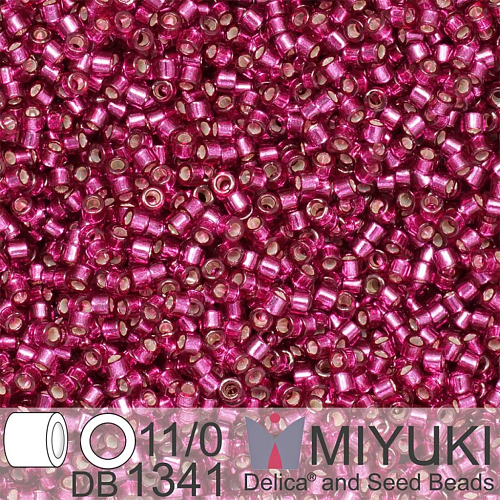 Korálky Miyuki Delica 11/0. Barva Dyed Silverlined Antique Dark Rose DB1341. Balení 5g.