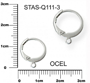 Náušnice mechanická kulatá CHIRURGICKÁ OCEL ozn.-STAS-Q111-3. 