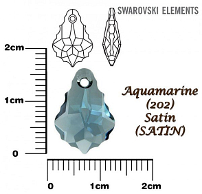 SWAROVSKI Baroque Pendant barva  AQUAMARINE SATIN velikost 16x11mm.