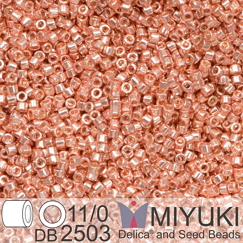 Korálky Miyuki Delica 11/0. Barva Duracoat Galvanized Bright Copper DB2503. Balení 5g