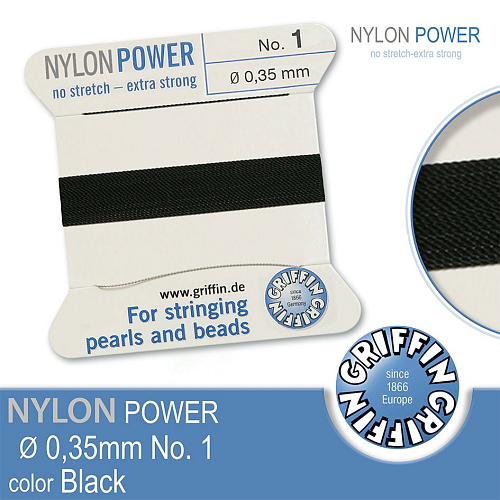 NYLON Power velmi pevná nit GRIFFIN síla nitě 0,35mm Barva Black