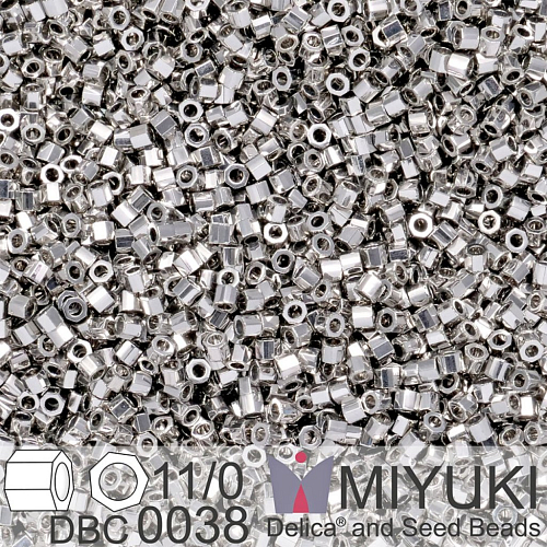 Korálky Miyuki Delica (fazetované) 11/0. Barva Palladium Plated Cut DBC0038. Balení 3g.