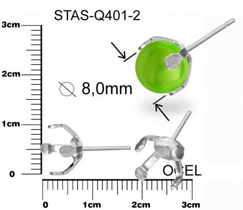 Náušnice PUZETA CHIRURGICKÁ OCEL ozn.-STAS-Q401-2. velikost 16mm.