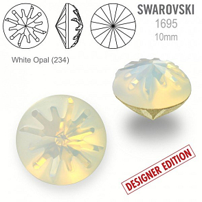 Swarovski 1695 Sea Urchin Round Stone PF velikost 10mm. Barva White Opal (234).