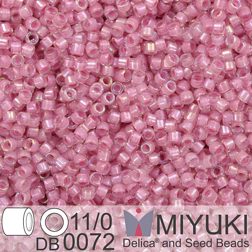 Korálky Miyuki Delica 11/0. Barva Orchid Lined Crystal Luster  DB0072. Balení 5g.
