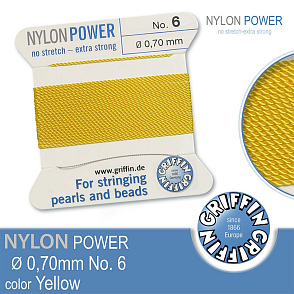 NYLON Power velmi pevná nit GRIFFIN síla nitě 0,70mm barva Yellow