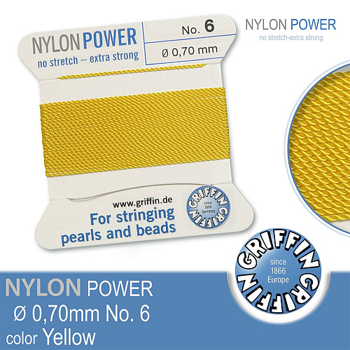 NYLON Power velmi pevná nit GRIFFIN síla nitě 0,70mm barva Yellow