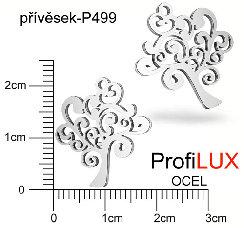 Přívěsek Chirurgická Ocel ozn-P499 STROM života velikost 20x18mm tl.1.2mm. Řada přívěsků ProfiLUX. 