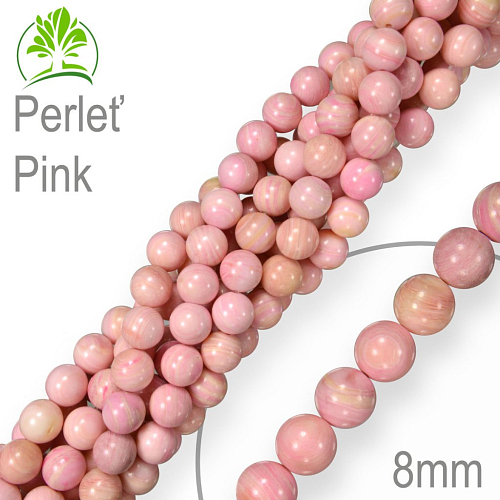 Korálky z minerálů Perleť Pink přírodní polodrahokam. Velikost pr.8mm. Balení 10Ks.