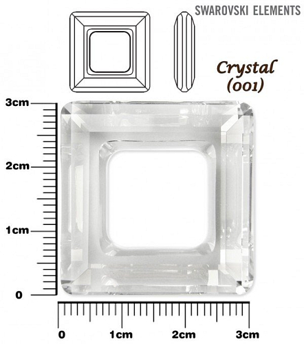 SWAROVSKI ELEMENTS Square Ring 4439  barva CRYSTAL (001) velikost 30mm.