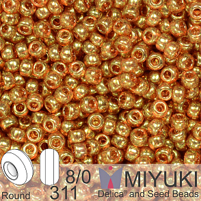 Korálky Miyuki Round 8/0. Barva 0311 Topaz Gold Luster. Balení 5g