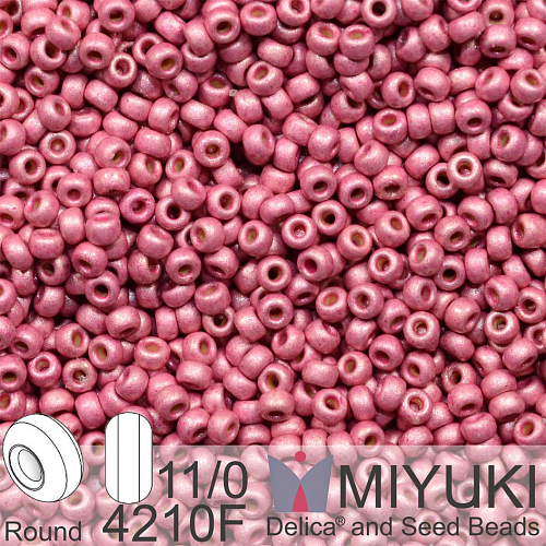 Korálky Miyuki Round 11/0. Barva 4210F Duracoat Galvanized Matte Hot Pink . Balení 5g..