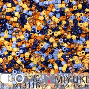 Korálky Miyuki Delica 11/0. Barva Warm and Cosy Mix DB3116. Balení 5g